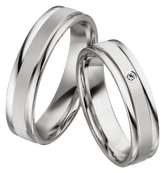 Linden Trauringe / Eheringe Regensberg mit Diamant 0.0135 ct. - 046/047